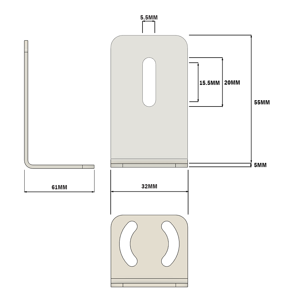 66-205-3 MODULAR SOLUTIONS BRACKET<BR>30 SERIES REFLECTOR HOLDER FOR SENSORS W/ HARDWARE
